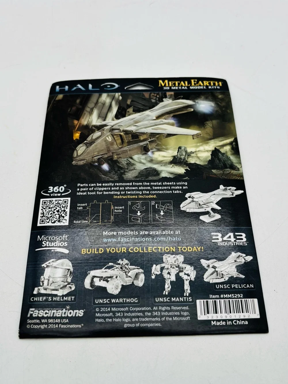 Halo UNSC Pelican 3D Metal Model Kit - Silver